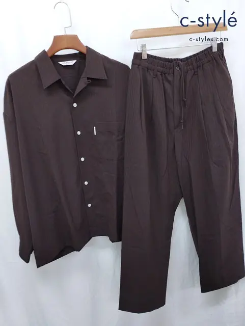 COOTIE PRODUCTIONS クーティー プロダクションズ セットアップ シャツ M パンツ S ブラウン
