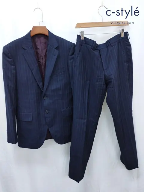 Paul Smith LONDON ポールスミスロンドン 2Bスーツ LORO PIANA セットアップ ジャケット パンツ M ネイビー系