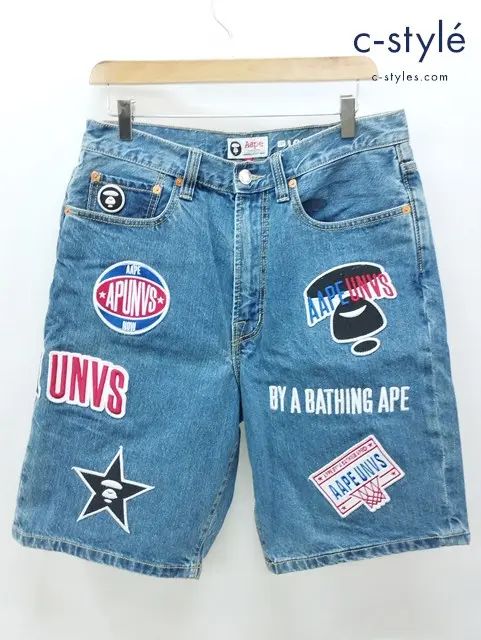 Aape by A BATHING APE エーエイプ バイ アベイシングエイプ ハーフデニムパンツ 32 インディゴ