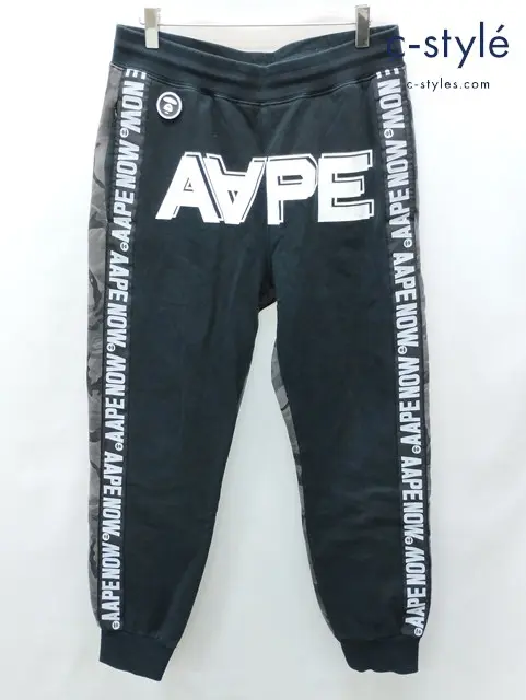 Aape by A BATHING APE エーエイプ バイ アベイシングエイプ スウェットパンツ L ブラック×グレー系