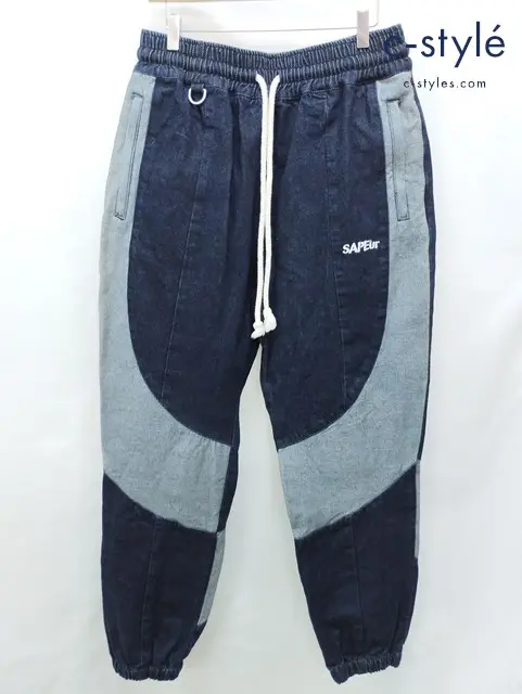 SAPEur サプール DENIM TRACK PANTS デニムパンツ XXL インディゴの