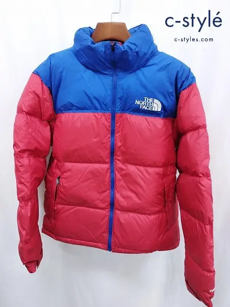 THE NORTH FACE ザノースフェイス ダウンジャケット M ブルー×レッド NF0A3C8D