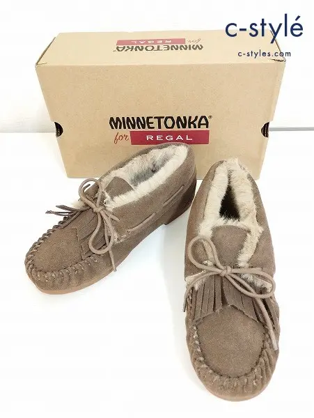 REGAL×MINETONKA リーガル×ミネトンカ シューズ M ブラウン ハイカットモカシン F31N レディース