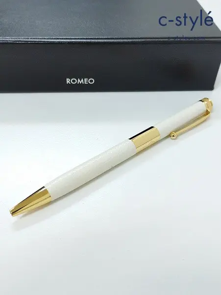 ROMEO ロメオ ボールペン ホワイト系×ゴールド No.3