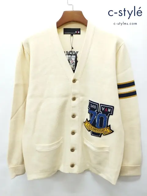 VAN JAC ヴァンヂャケット カーディガン L クリーム系