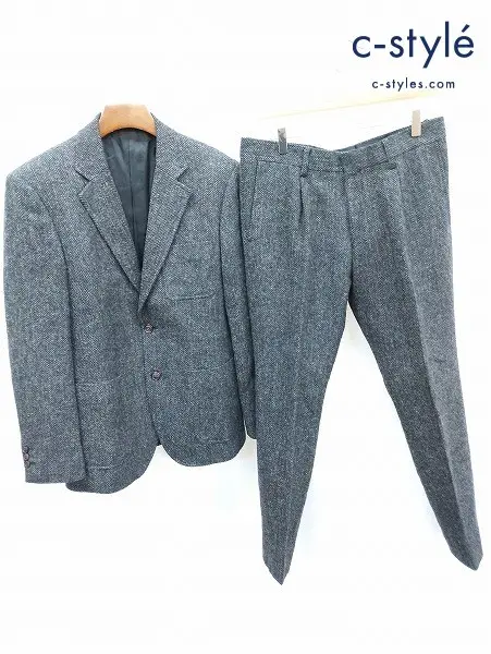 Mr.GENTLEMAN ミスタージェントルマン スーツ L ダークグレー系 ESFW-JK03 ESFW-TR03 ヘリンボーン柄