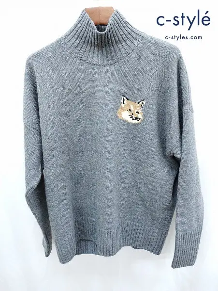 MAISON KITSUNE メゾンキツネ ハイネックニット M グレー JM00560KT1063
