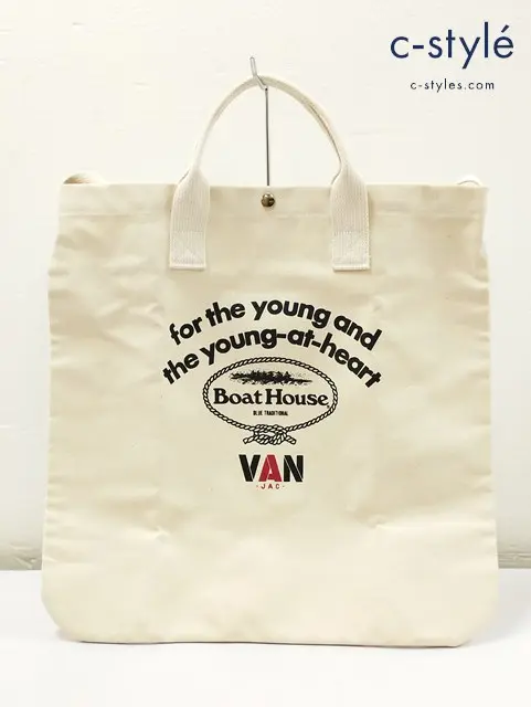 VAN JAC×BOAT HOUSE ヴァンヂャケット×ボートハウス 2WAYトートバッグ ベージュ