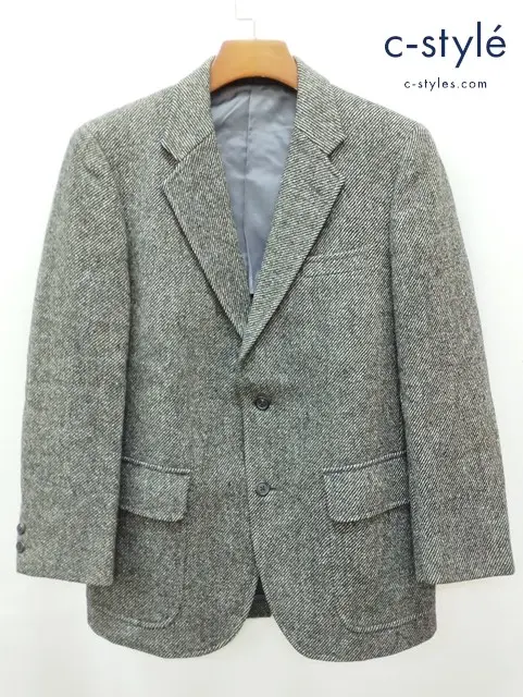 J.PRESS ジェイプレス ツイードテーラードジャケット C-90 W-78 T-165 グレー系 3B段返り