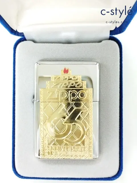 ZIPPO ジッポー オイルライター 65th ANNIVERSARY MODEL シルバー 1932-1997 メタル貼り ゴールド 65周年