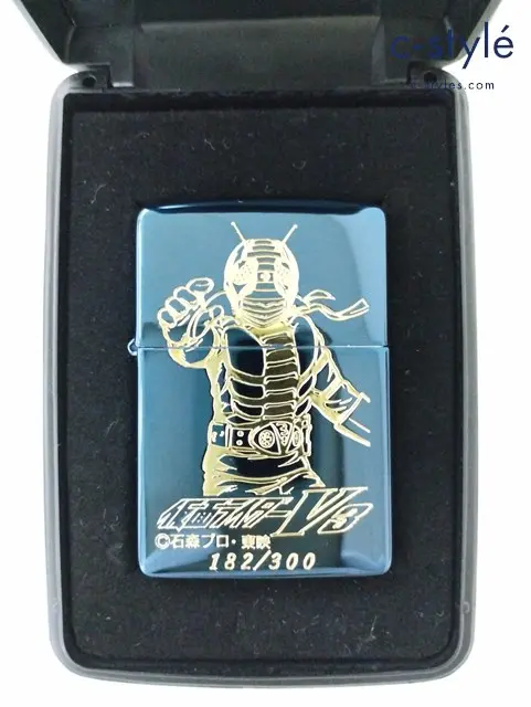 ZIPPO ジッポー オイルライター 仮面ライダーV3 チタニウムコーティング ブルー系 ’95 石森プロ・東映