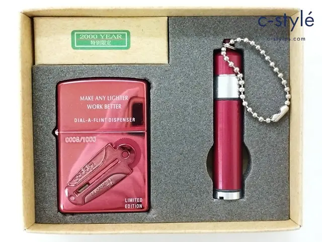ZIPPO ジッポー オイルライター FLINT DISPENSER 2000YEAR 特別限定 メタリックレッド ’99 メタル貼り
