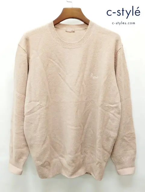 Papas パパス クルーネックニット L ピンク D0484KSW06A