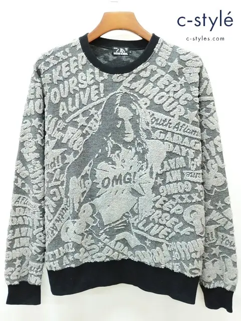 HYSTERIC GLAMOUR ヒステリックグラマー POP LOGO ジャガードスウェット L グレー 02181CS02