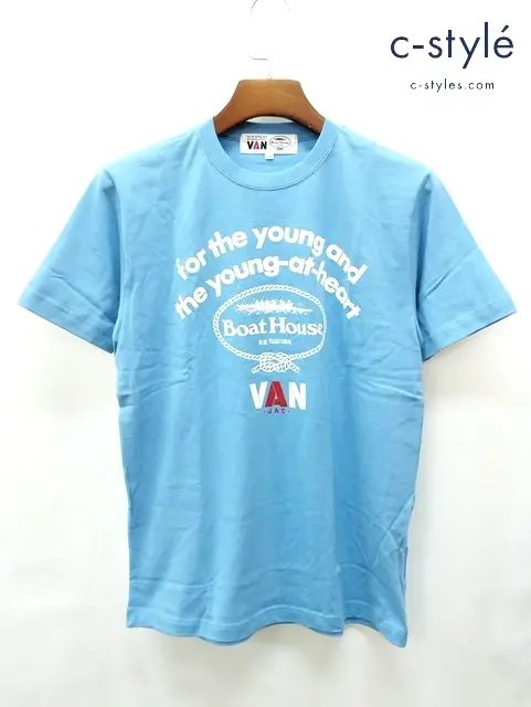 VAN JAC×BOAT HOUSE ヴァンヂャケット×ボートハウス Tシャツ 3 ブルー 半袖