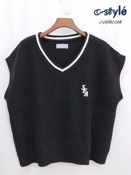 WIND AND SEA ウィンダンシー ニットベスト XL ブラック TILDEN VEST WDS-KN-03