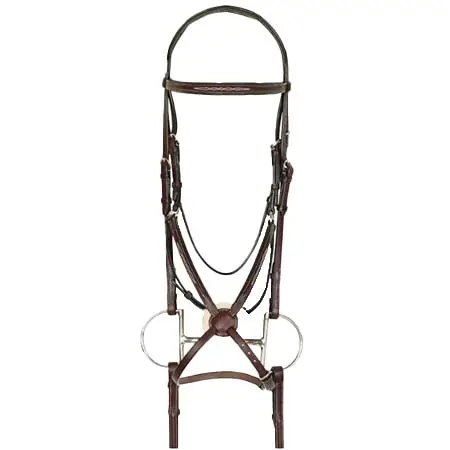 アラマス(Aramas) 乗馬 頭絡 Fancy Raised Padded Figure-8 Bridle with Rubber Grip Reins