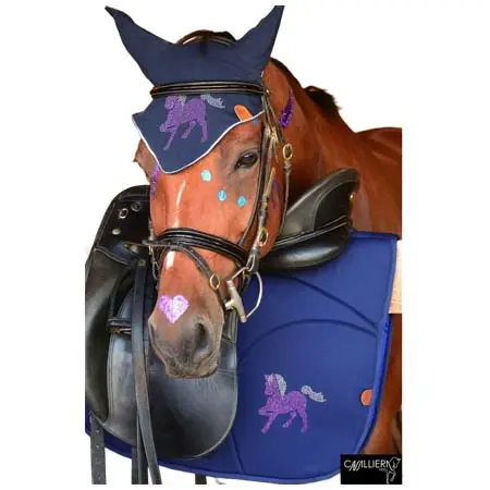 カバリエラ(CAVALLIERA) 乗馬 ゼッケン・パッド FULL ROSA PONY Saddle Pad with Full Crystal Pony Decoration