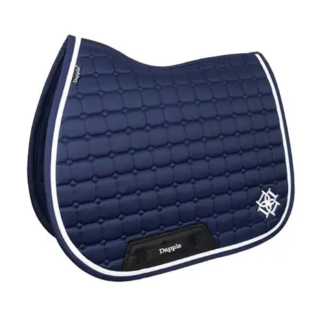 ダップルエクエストリアン(Dapple Equestrian) 乗馬 ゼッケン・パッド Navy & White Saddle Pad