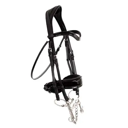 デボクー(DEVOUCOUX) 乗馬 頭絡 Glossy Makila full Bridle