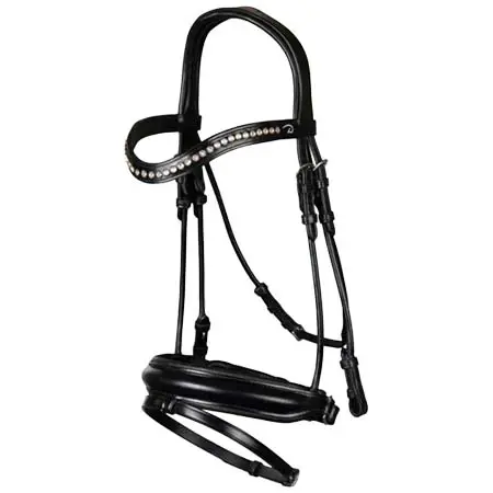 ディオン(Dy’on) 乗馬 頭絡 ラウンドレザーコレクション マットミディアムクランク頭絡（フラッシュノーズバンド付き）
