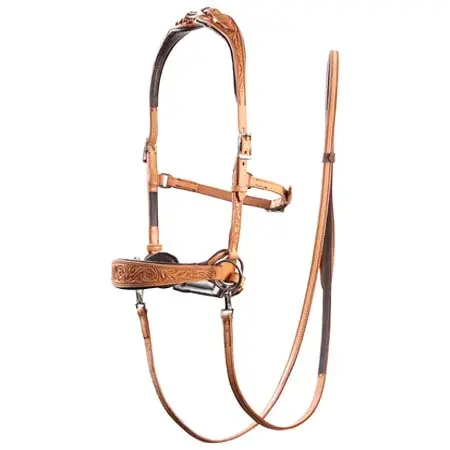 エディックスサドルズ(Edix Saddles) 乗馬 頭絡 ED2, sidepull bridle of the Rose collection
