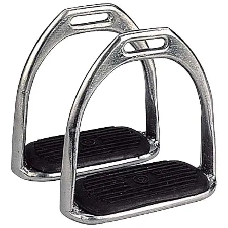 エキア(EKKIA) 乗馬 鐙・鐙革 Flat nickel-plated steel stirrups for children