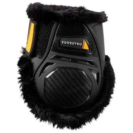 エクエストロ(Equestro) 乗馬 馬用プロテクター Spider Man fetlock boots with synthetic sheepskin BLACK