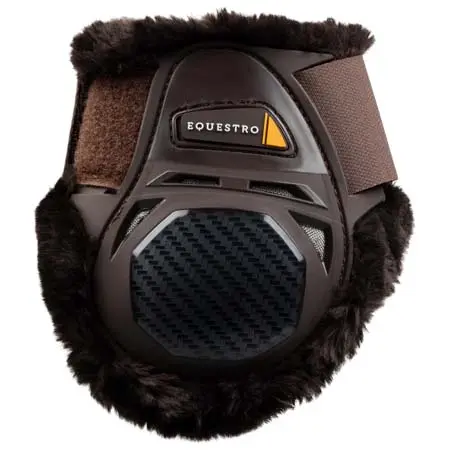 エクエストロ(Equestro) 乗馬 馬用プロテクター Spider Man fetlock boots with synthetic sheepskin BROWN
