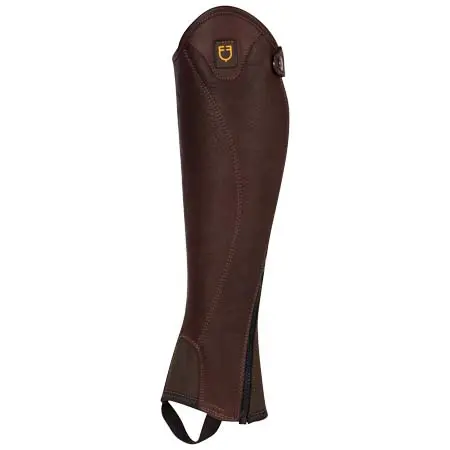 エクエストロ(Equestro) 乗馬 チャップス Unisex short leather gaiters with side zip