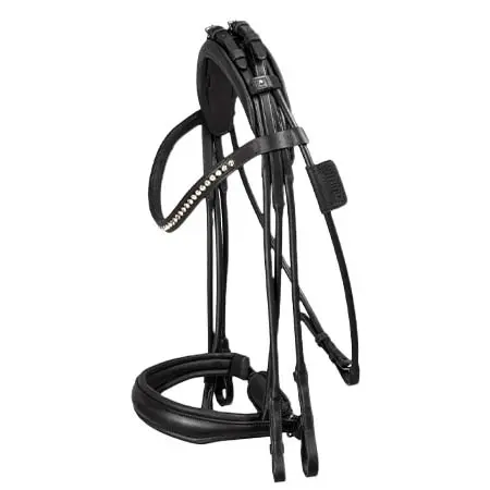 エクイライン(EQUILINE) 乗馬 頭絡 Rounded Weymouth Bridle With Crystals