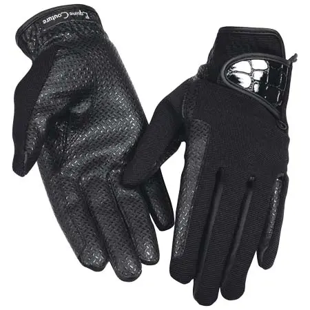 エクイクチュール(Equine Couture) 乗馬 グローブ Ladies Grippy Riding Gloves w/ Alligator