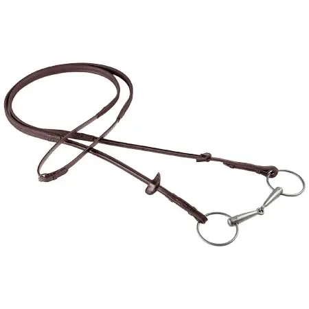 エキップ(Equipe) 乗馬 手綱 No Core Rubber Grip Reins Billet – Brown/Silver
