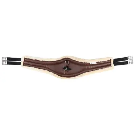 エクイプレーン(Equi-Prene) 乗馬 腹帯 Jump Girth w/Elastic & Fleece – Brown/Natural