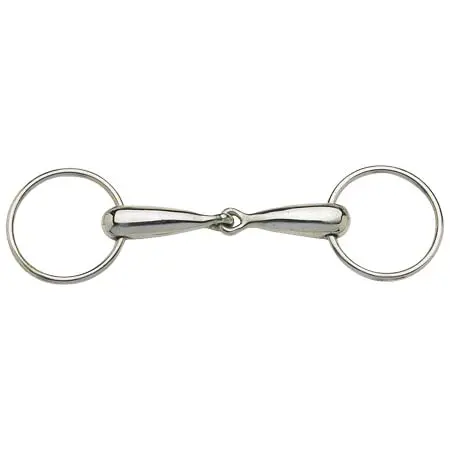 エクイスチール(Equi-Steel) 乗馬 ハミ SS Thick Hollow Loose Ring Snaffle Bit w/65mm Rings