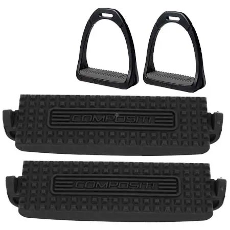 エクイテーム(Equitheme) 乗馬 鐙・鐙革 Interchangeable treads COMPOSITI Premium, black / 940808001