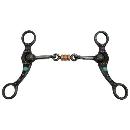 フォートワース(Fort Worth) 乗馬 ハミ Stone Dog Bone Snaffle with Copper Mouth