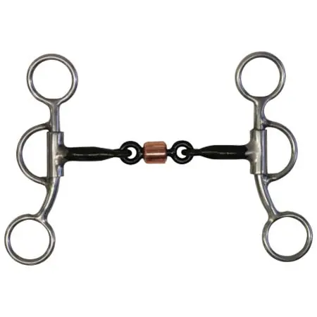 フォートワース(Fort Worth) 乗馬 ハミ Sweet Iron Training Snaffle with Copper Lozenge Mouth