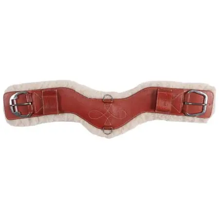 フォートワース(Fort Worth) 乗馬 腹帯 Ergonomic Leather Cinch with Removable Fleece Liner