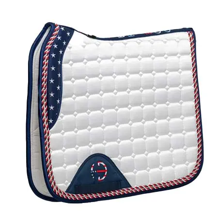 ホルターエゴ(Halter Ego) 乗馬 ゼッケン・パッド 限定版TEAM USA サテンクラシック馬場馬術用サドルパッド（フル）