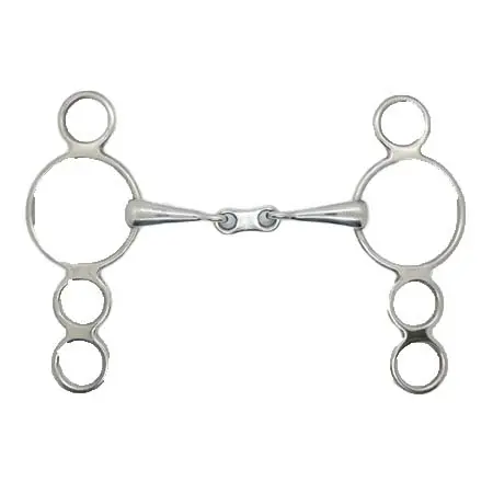 アークア(HARCOUR) 乗馬 ハミ ダッチギャグ 3リング ダブルジョイント フラットリンクビット 18mm