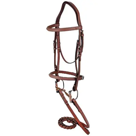 アンリ・ド・リヴェル(Henri de Rivel) 乗馬 頭絡 Raised Fancy Stitched Bridle w/ Laced Reins