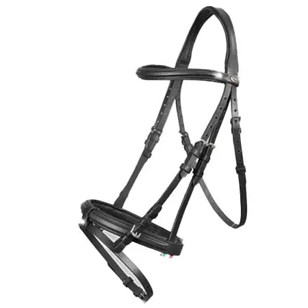 ホース(Horses) 乗馬 頭絡 馬用革製手綱、パッド入りの額帯に2つのダイヤモンド付き、トリノモデル
