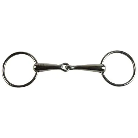 JHL(ジェーエイチエル) 乗馬 ハミ Pro-Steel Loose Ring Jointed Snaffle Bit