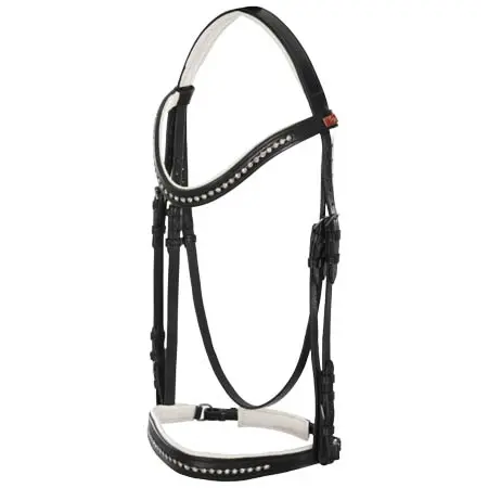 JM(ジェイエム) 乗馬 頭絡 Dressage bridle with a jeweled noseband and reins