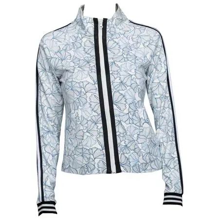 カステルデンマーク(KASTEL DENMARK) 乗馬 ジャケット Chambray Blue Poppies Full Zip Track Jacket w/Striped Trim