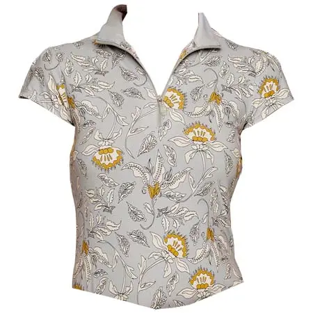 カステルデンマーク(KASTEL DENMARK) 乗馬 トップス Dove Vintage Jacobean Cap Sleeve 1/4 Zip Sun Shirt