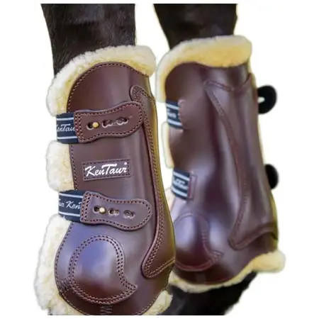 ケンタオアー(KenTaur) 乗馬 馬用プロテクター ‘Roma’ Leather Front Boots with Sheepskin