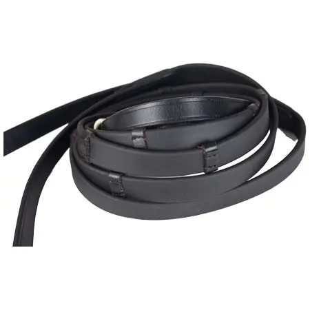 ケーエムエリート(KM Elite) 乗馬 手綱 Biothane Smooth Grip Reins Black With Stoppers