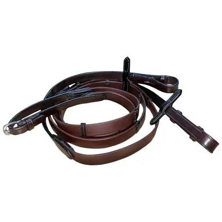 ケーエムエリート(KM Elite) 乗馬 手綱 Biothane Smooth Grip Reins Havana With Stoppers
